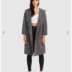 Women's Gray Hooded Coat
